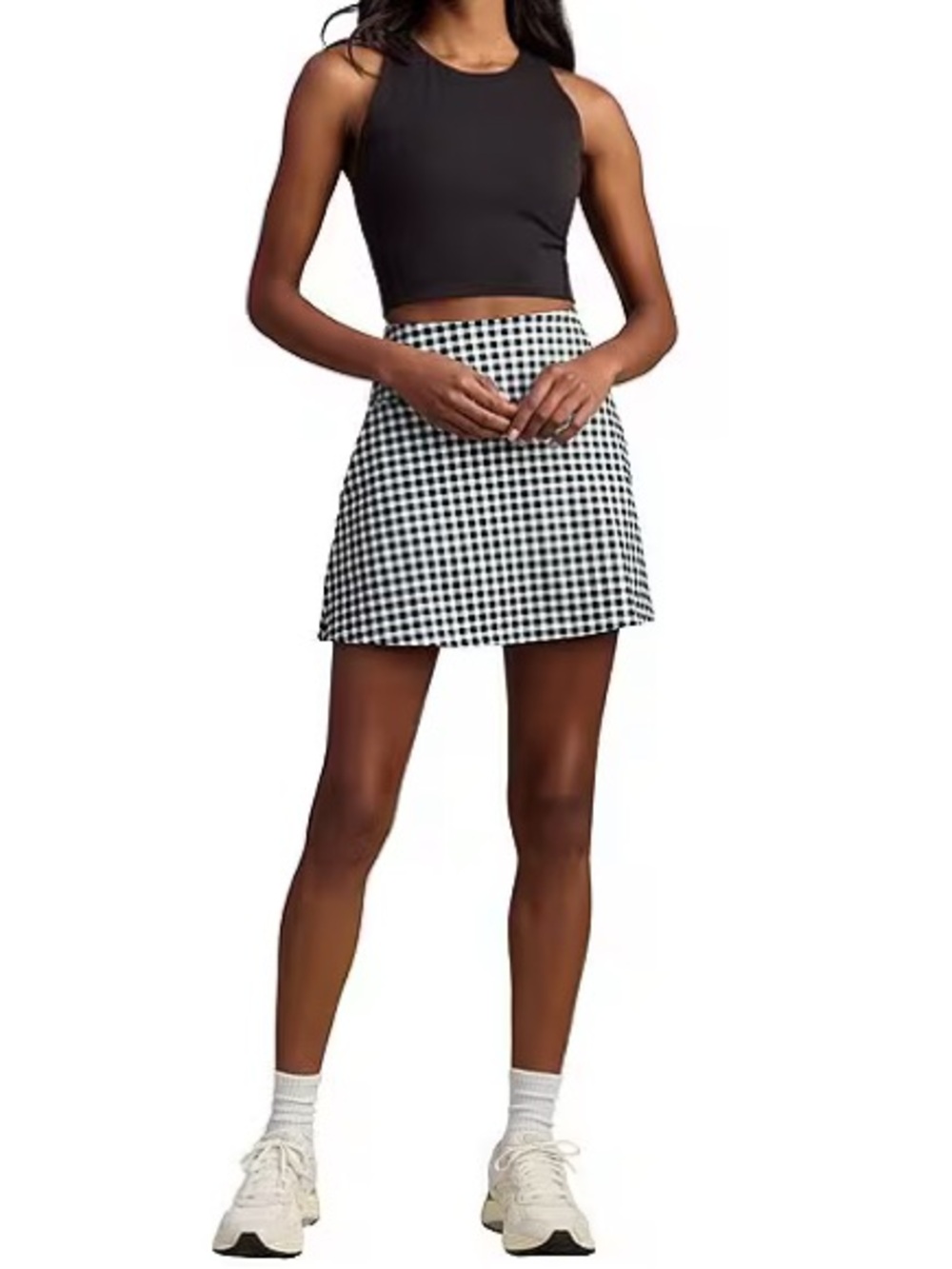 RHONE Black & White Gingham Skirt NWT